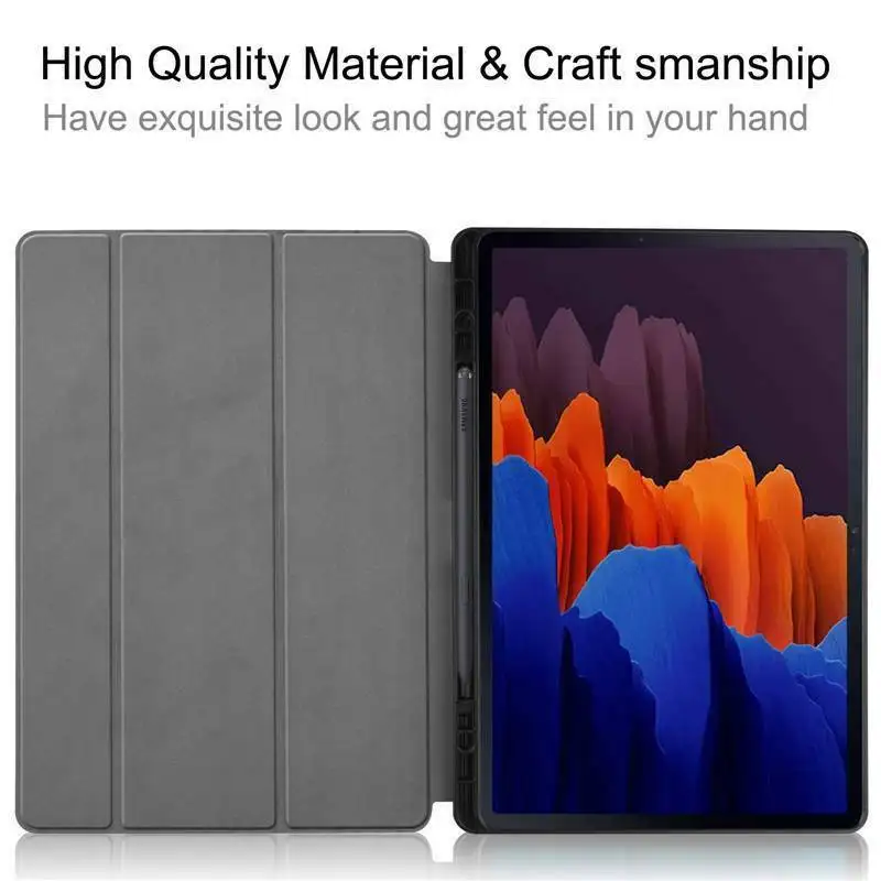 

Pattern Leather Smart Flip Case Cover for Samsung Galaxy Tab S7 Plus 12.4" T970 With Pencil Holder Stand Tablet Shell