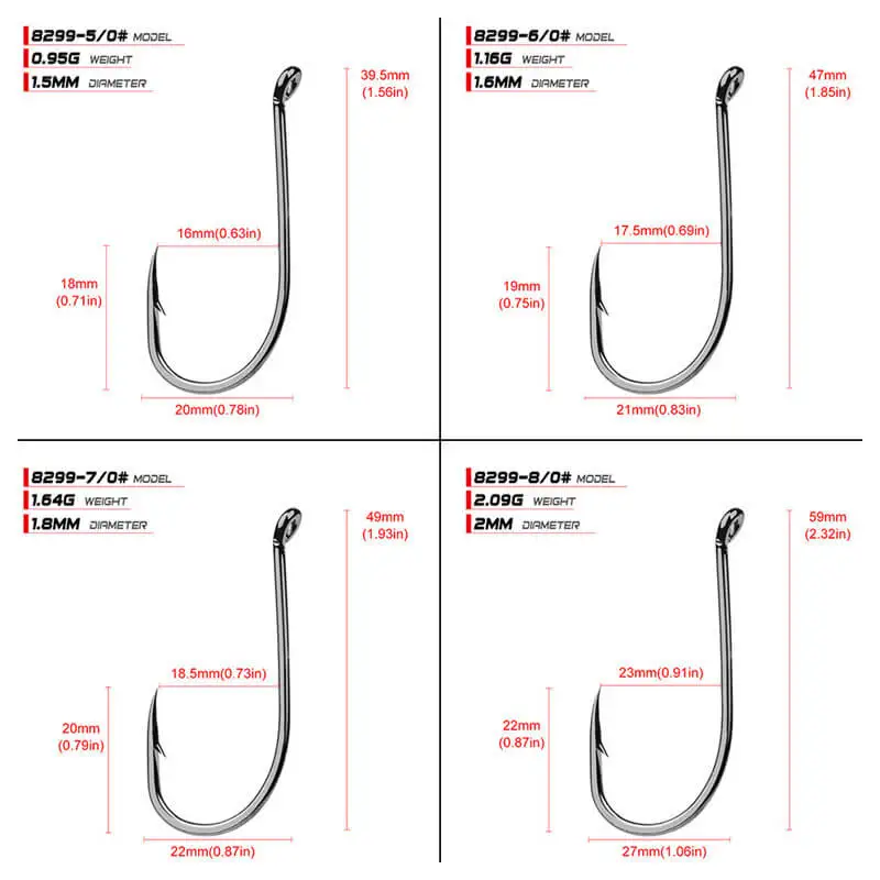 

100PCS High Carbon Steel Barbed O'Shaughnessy Jig Hooks 1/0#-7/0# Saltwater Fishing Ringed Hooks Accessories Tackle