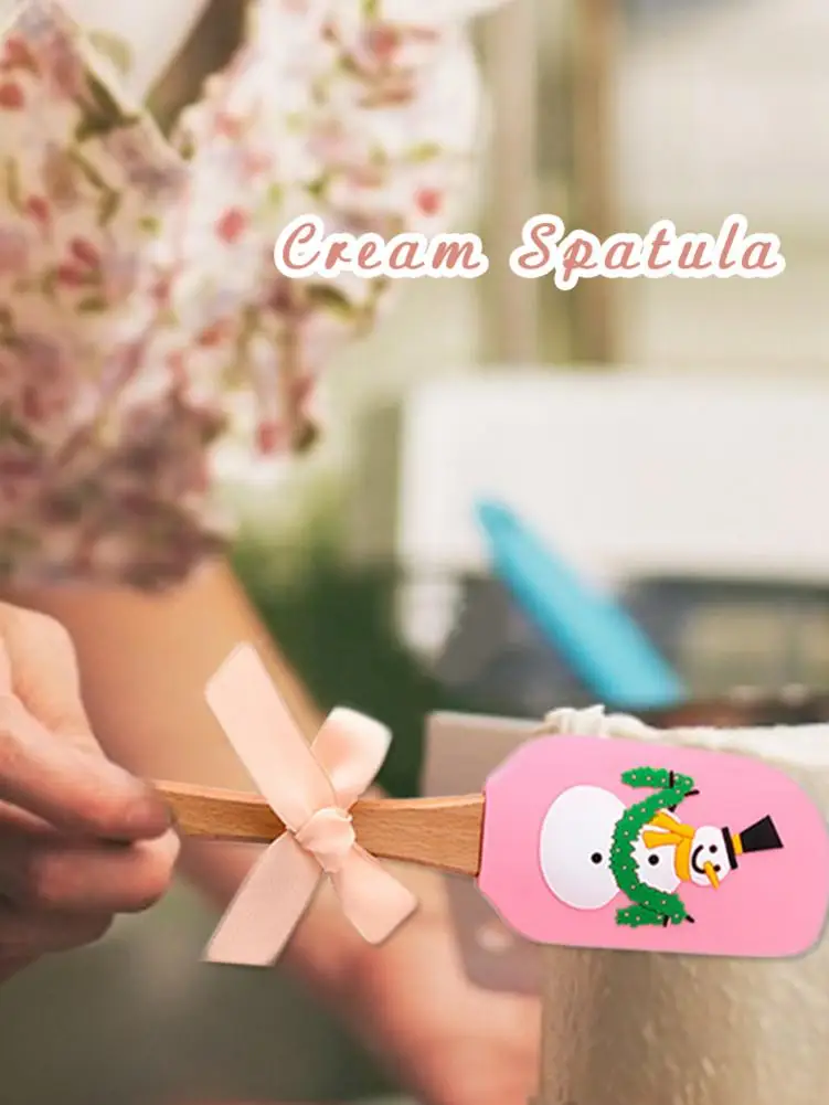 Силиконовый шпатель для масла скребок смешивания крема с деревянной ручкой