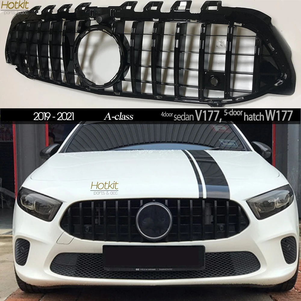 W177 решетка остекление черный/серебро для замены бампера GT гриль подходит Mercedes A