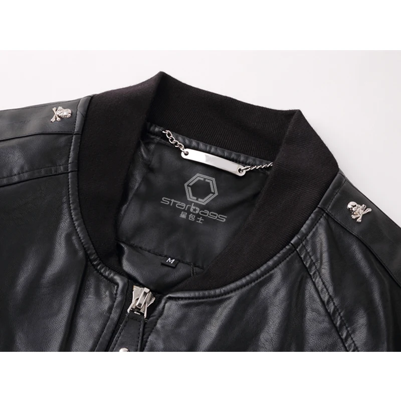 Мужская одежда Starbags из полипропиленовой кожи пальто искусственной с черепом