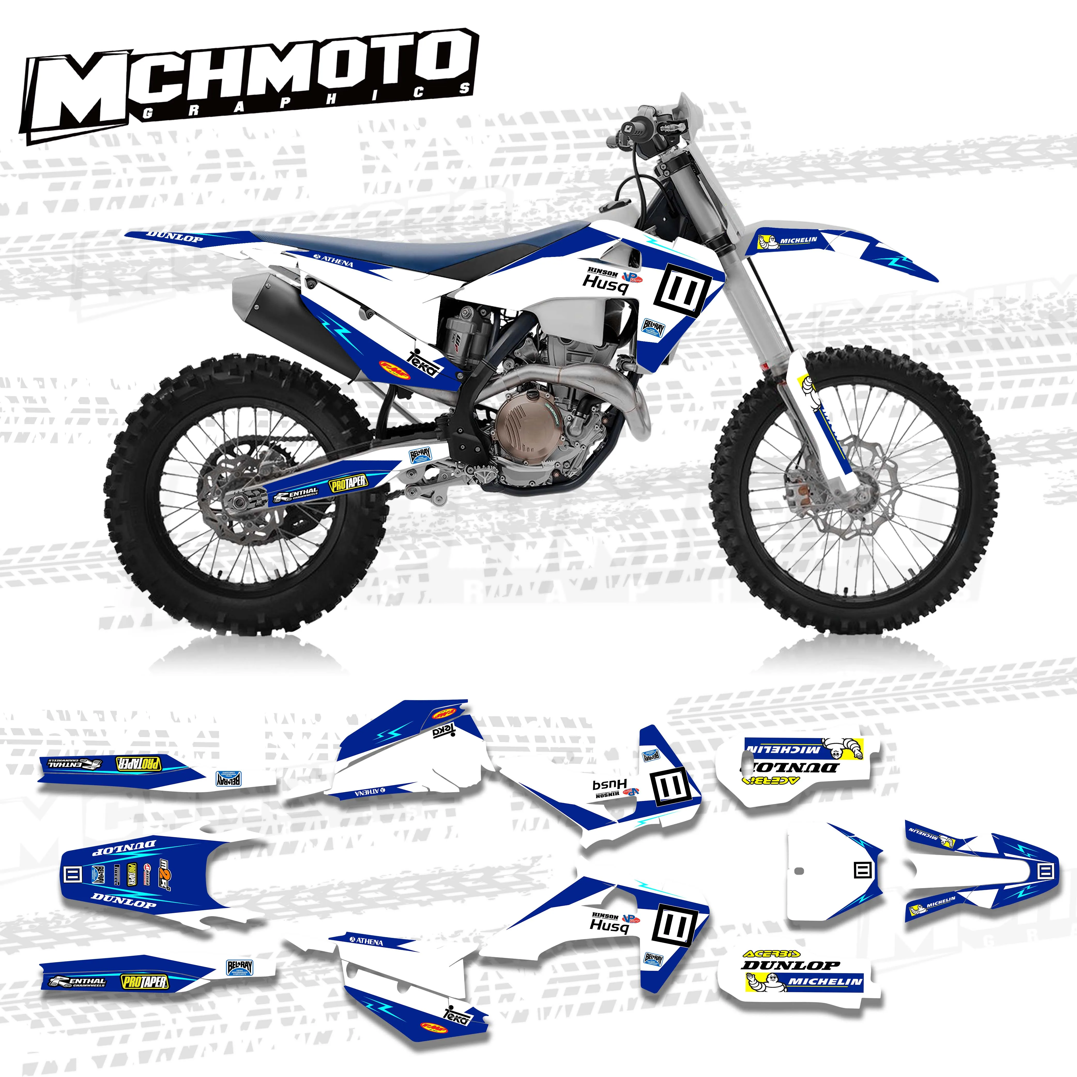 

MCHMFG Decal Sticker Kit For Husqvarna TC FC TX FX FS 2019 2021 TE FE 2020 2022 125 250 350 450 Motocross Racing 3M Graphics 4.3