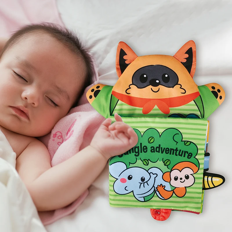Baby Soft Cloth Book for Newborns 0 12 Months 3D Quiet Books Montessori Hand Puppet Educational Toy for 1 Year Old Boy Kids Gift