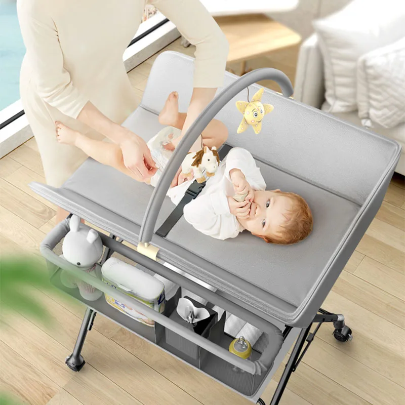 Baby Crib Bed Newborn Diapers Changing Table Baby Bed Diaper Changing Table Multifunction Newborn Baby Care Table Foldable Crib