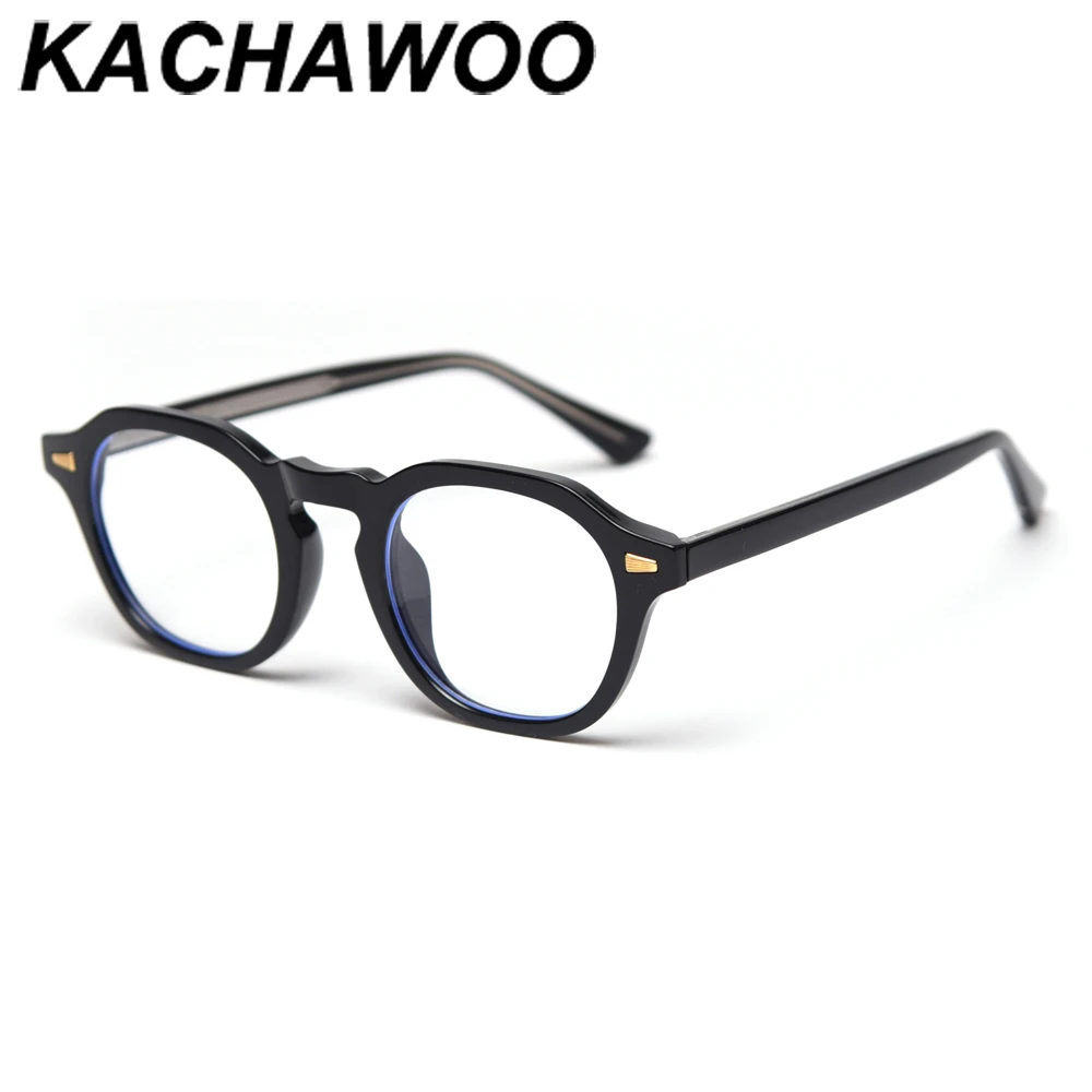 

Kachawoo women's retro glasses anti blue light clear black transparent myopia eyeglass frames men nearsighted high quality TR90