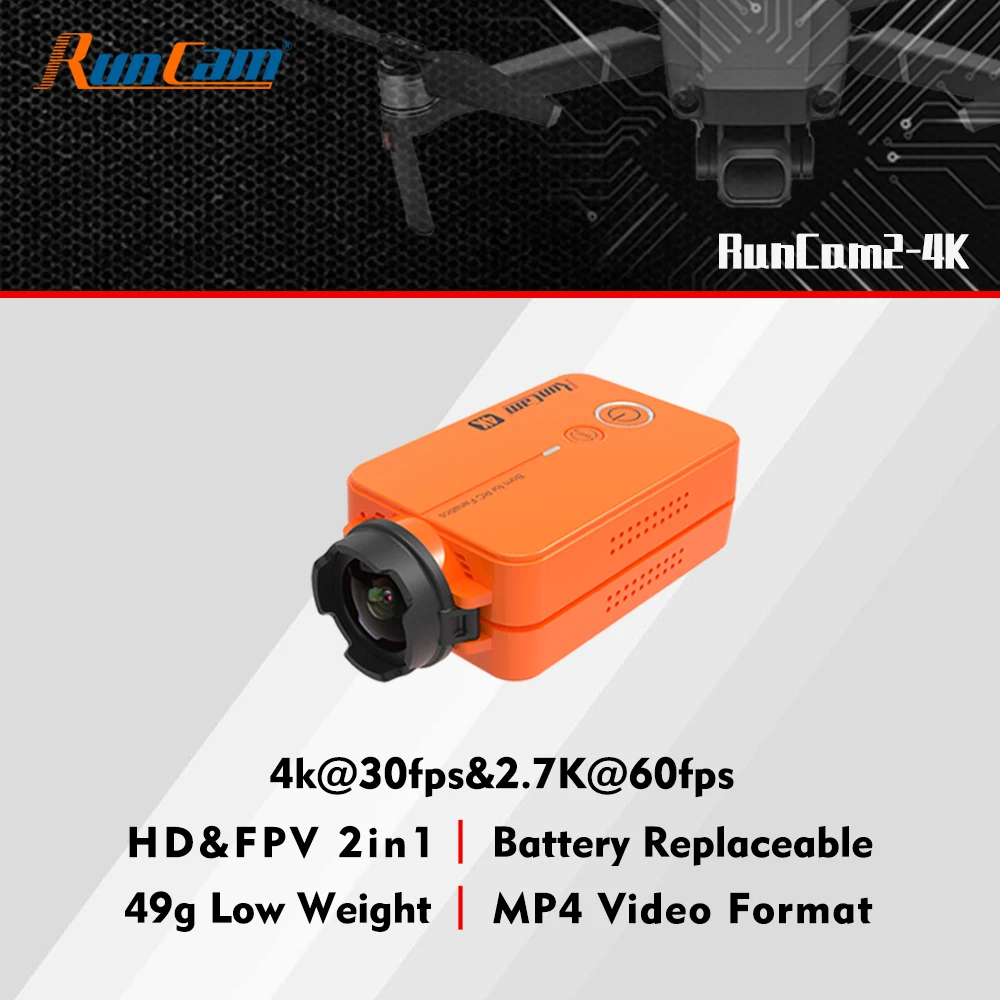 RunCam 2 4K HD спортивная Экшн камера Камера для крыло и радиоуправляемого