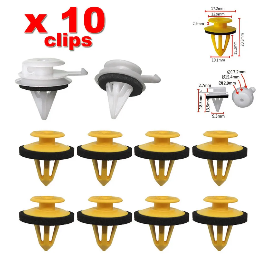 

Yellow+white Pillar Trim Clips High Quality 100% Brand New A Post Durable In Use