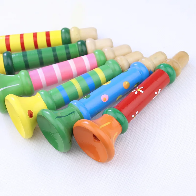 Детские деревянные музыкальные инструменты небольшие колонки цветные трубы