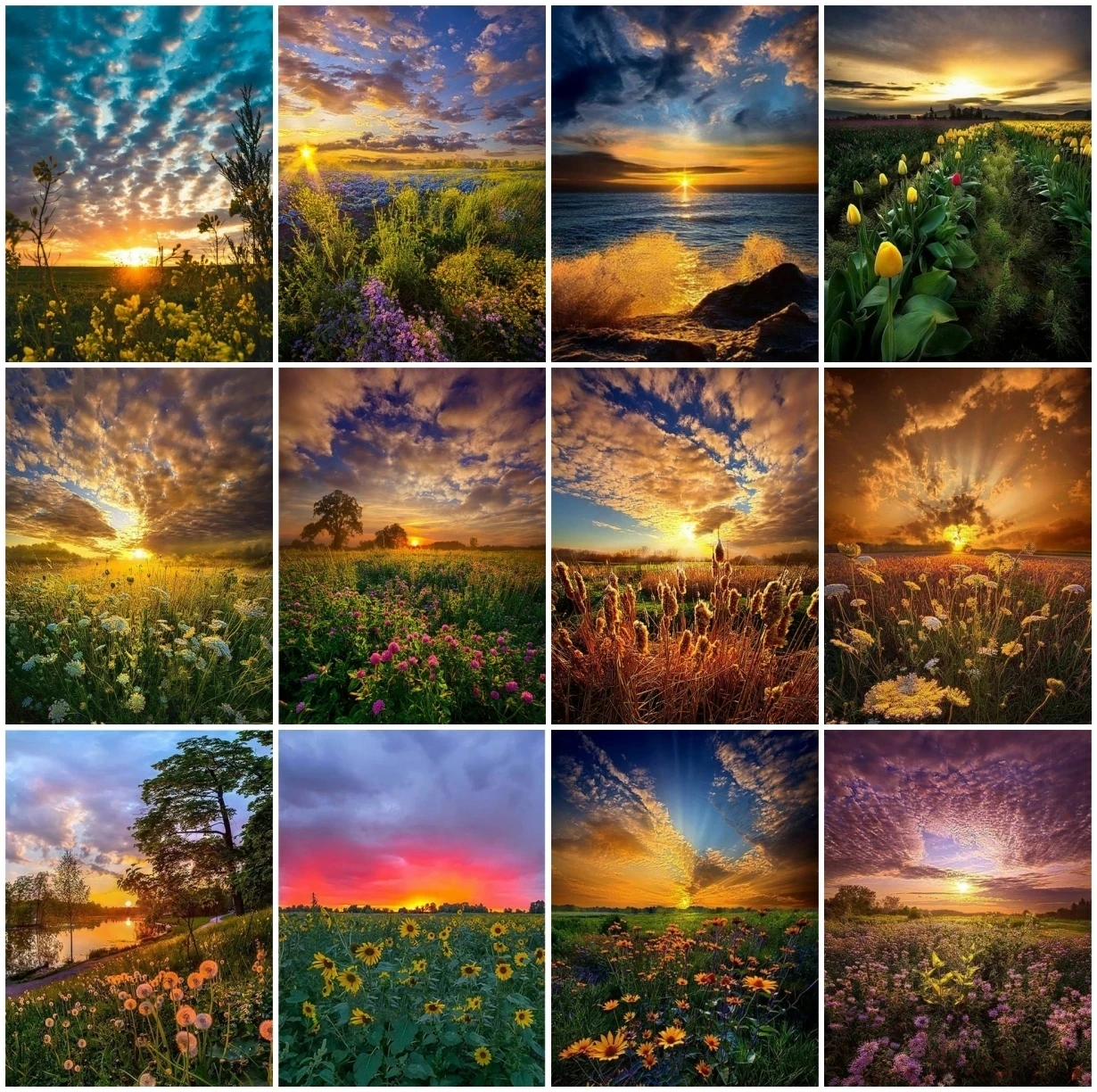 

5D Diy Diamond Painting Beautiful Natural Sun Landscape Rhinestone Square/round Diamond Embroidery Mosaic Bead Home Decoration