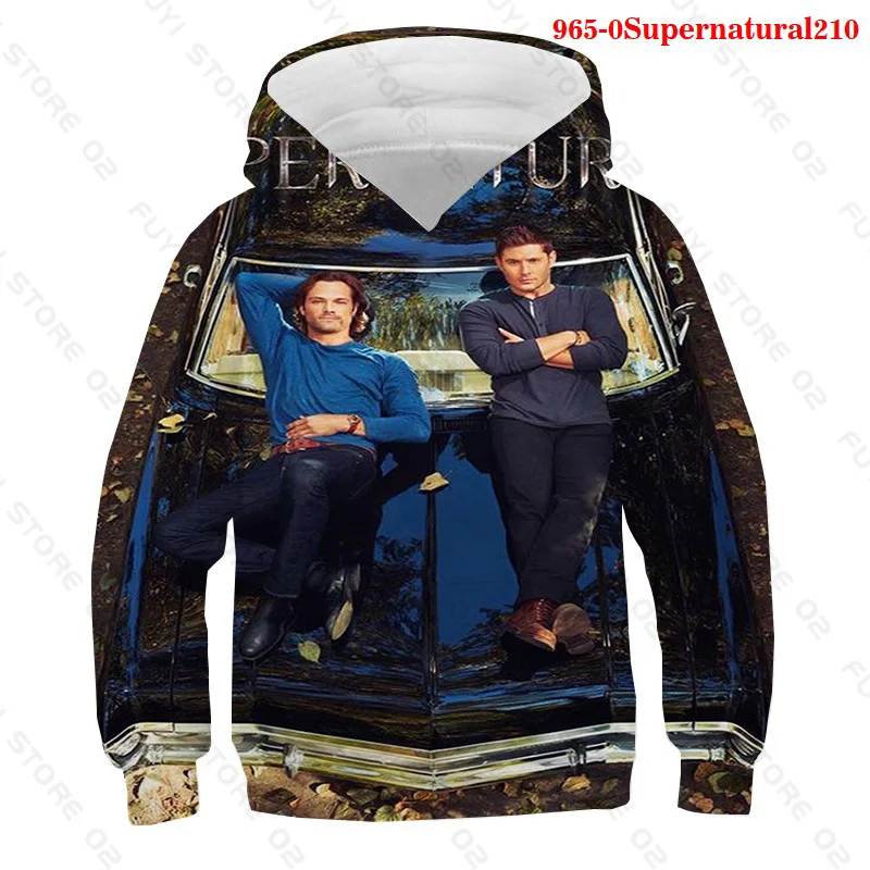 3D Supernatural Hoodie Kids Teens Funny Pullover Sweatershirt Casual Streetwear Boys Harajuku Hoodies | Мужская одежда