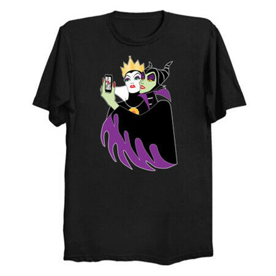 Злой селфи злой королевы малефисент Злодеи черная футболка Белоснежка S 3XL