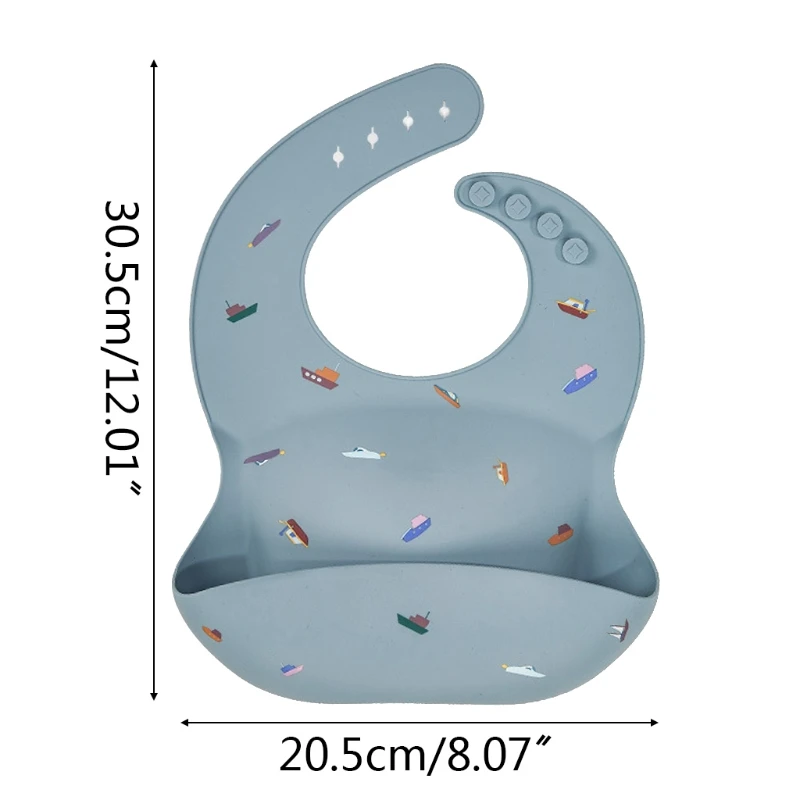 

Newborn Boys Girls Feeding Saliva Towel Baby Food Grade Silicone Waterproof Bibs