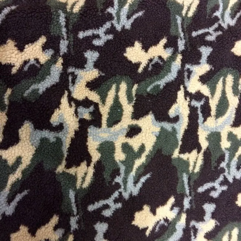 

All Polyester Imitation Lamb Wool Clothing Toys Camouflage Lamb Velvet Fabric