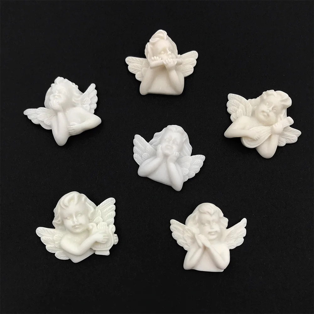 10 шт./лот белые шармы в стиле барокко с плоским основанием кабошон для