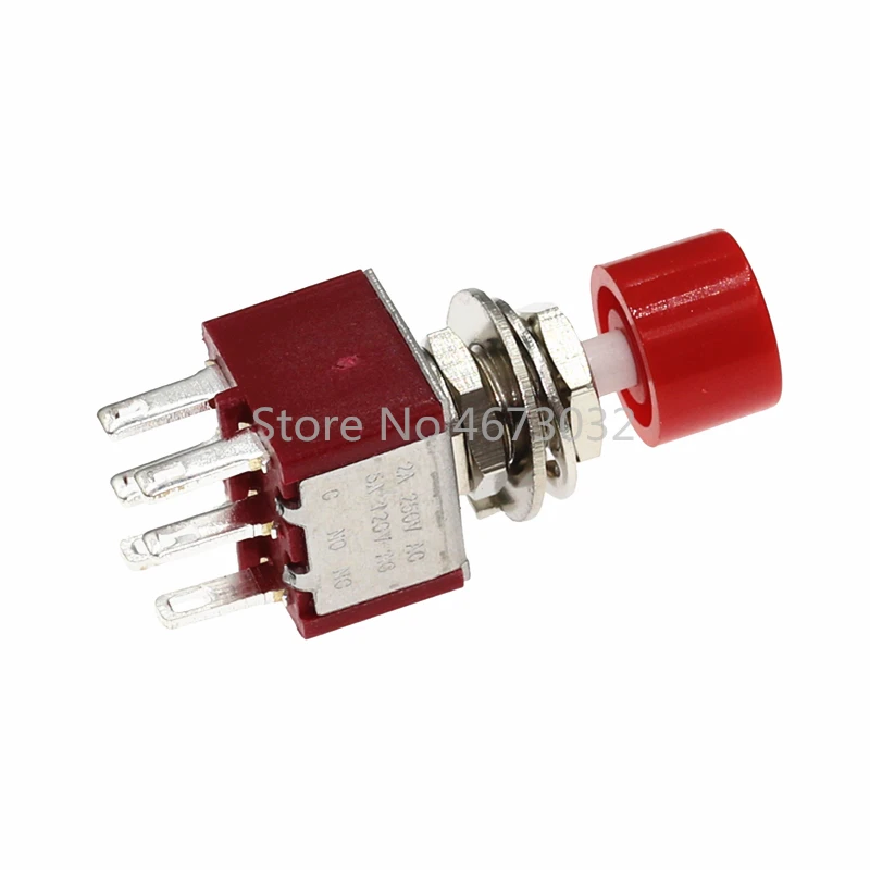 10 шт. Красный 6 контактов SPDT мгновенный AC 2A/250 В 5A/120 кнопочный переключатель 1 NO NC |