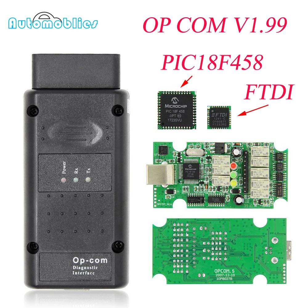 OPCOM V1.95 V1.99 с PIC18F458 FTDI op com OBD2 автомобильный диагностический инструмент сканер для