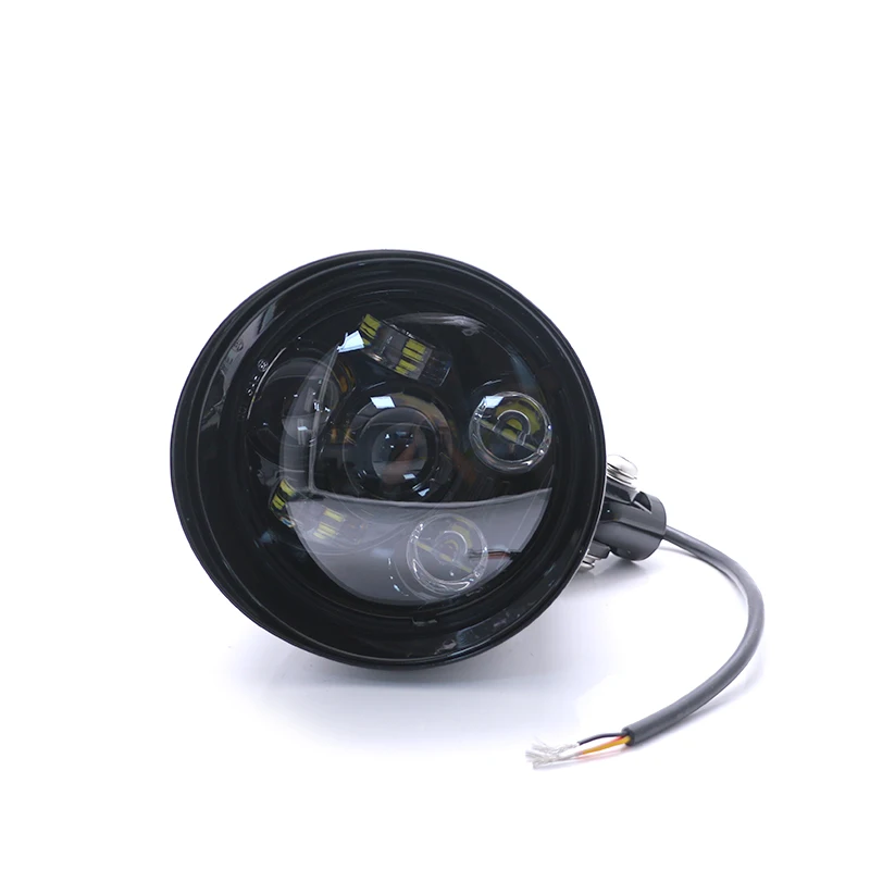 

Motorcycle Black LED Head light Visor Bullet Headlight Lamp For Harley Honda Yamaha Suzuki Kawasaki Bobber Chopper