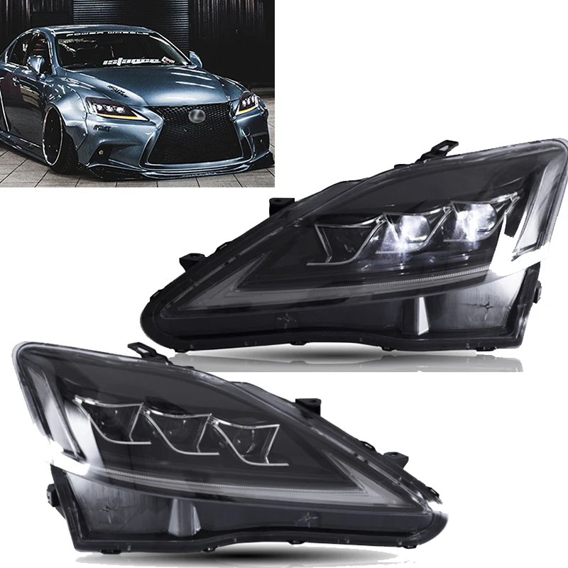 Автомобильная светодиодная фара в сборе для LEXUS IS250 IS350 IS300 2006-2012 IS220d/IS F прозрачная