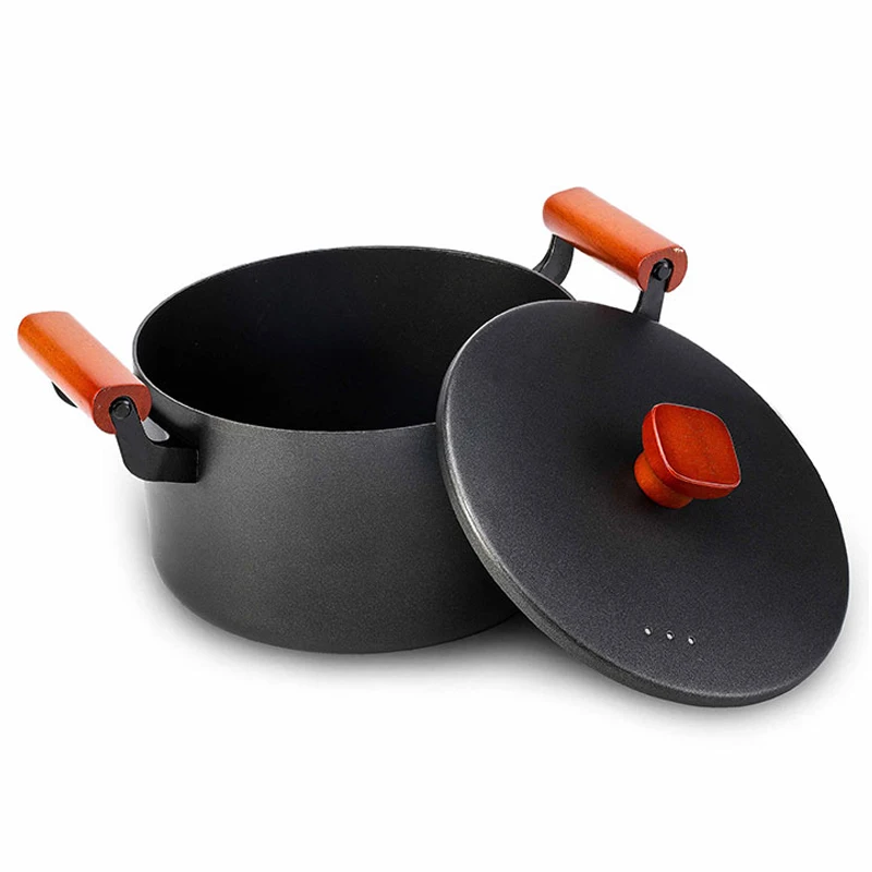 4.5L Large Capacity Stockpot with Lid Iron Soup Pot Durable and Good Heat Conduction High Quality Saucepan Cooking | Дом и сад