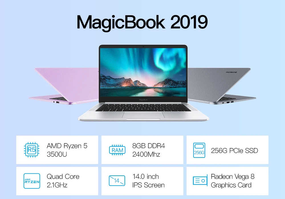 Huawei Honor MagicBook ноутбук 14 дюймов AMD Ryzen 5 3500U 8G 256/512 Гб PCIE SSD FHD ips ноутбуки ультрабук