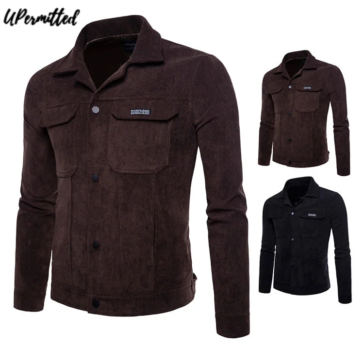 

2021 Autunm Winter Men's New Style Military Jacket Casual Slim Pilot Bomber Cotas Corduroy Fashion Man All-match Plus Size Tops