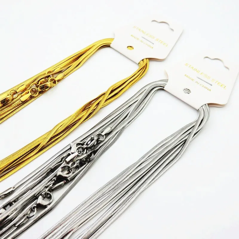 10 шт. 2 мм плоская змея из нержавеющей стали женская модная Подарочная бижутерия |