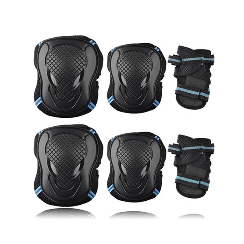 

6pcs/set Skateboard Protector Knee Elbow Pads Wrist Guard for Kids Adults Ice Roller Skating Cycling Riding Protective Gear