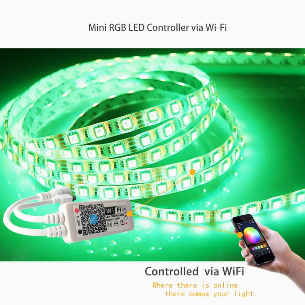 10m SMD 5050 RGB LED Strip Light Multi-functional Practical Durable Classic Waterproof WiFi Controller DC 12V Tape Lamp | Освещение