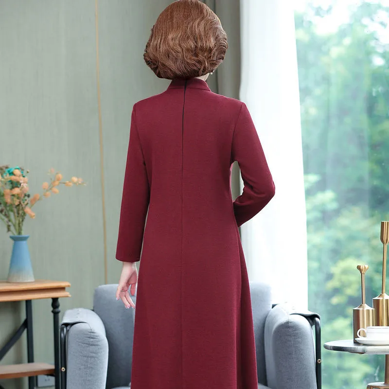 Платье для матери новинка благородное и элегантное осеннее платье женщин