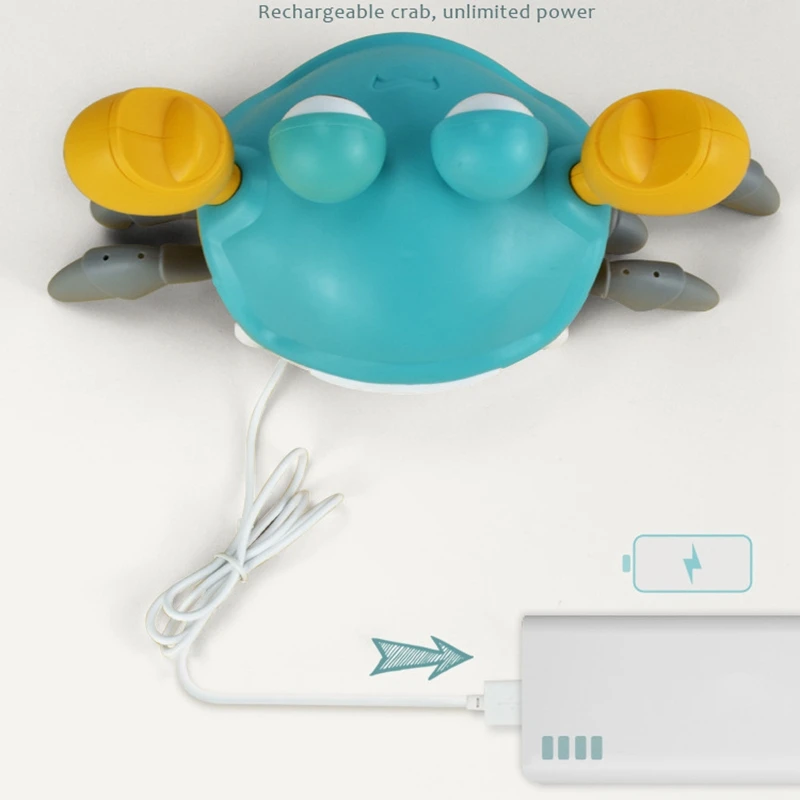 

Kids Mini Pet Automatic Electric Crab Toy with Light Music Animal Doll Induction Electric Toys for Children Gift