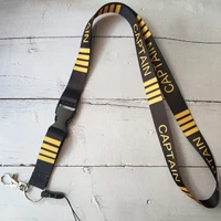 1 pc black captain lanyards neck strap for phone strap lanyard for keys id card gym phone straps usb badge holder for aviator