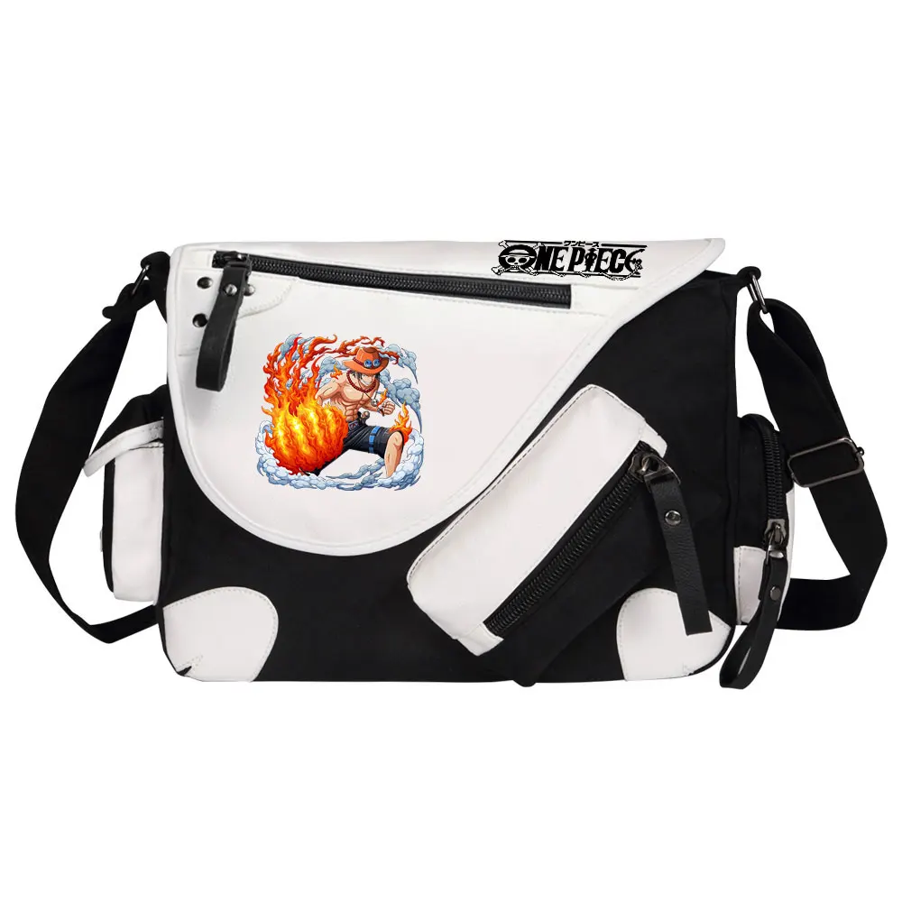 

New Anime One Piece Luffy Prints Men Canvas Travel Shoulder Bag Women Messenger Bags Satchels Cross Body Bag Kids Schoolbag