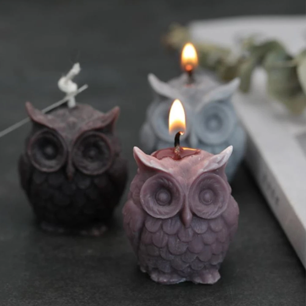 3D Свеча в форме Совы формы DIY силиконовые для свечей мыло украшения торта