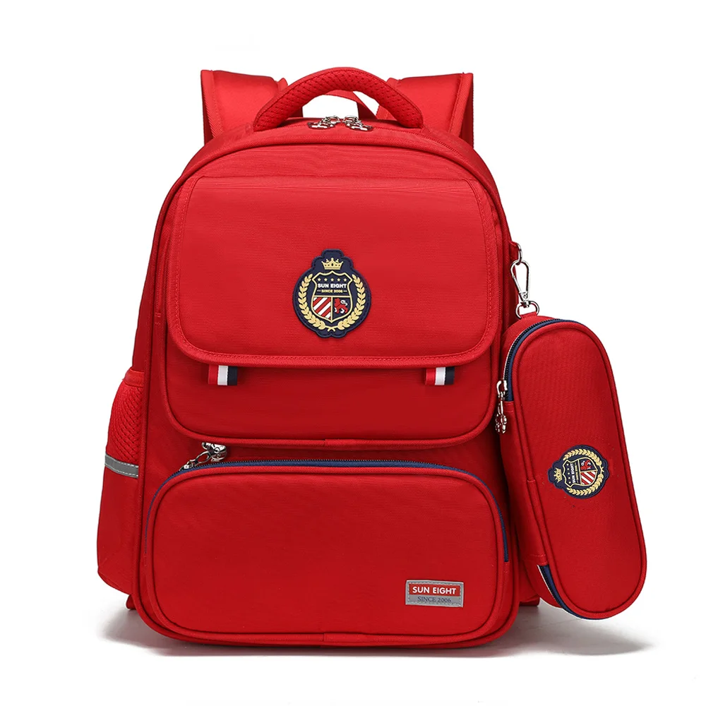 SUN EIGHT Orthopedic Primary School Bags For Girls Waterproof  Pink Children Backpack New Class With Pencil Box