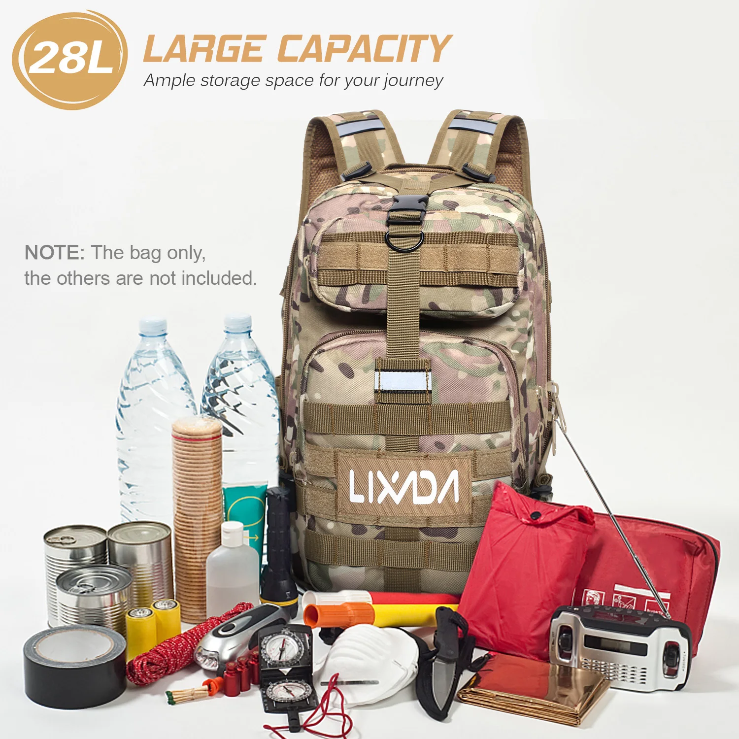 

Lixada 28L Outdoor Sport Molle Backpack Outdoor Training Tactic Bag Sport Backpack for Camping Hiking Trekking Mountaineering