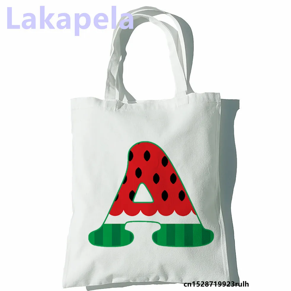 

Сумка для покупок с арбузом и алфавитом, Модная Складная забавная сумочка-Шоппер, вместительный тоут в стиле Харадзюку, сумки на плечо