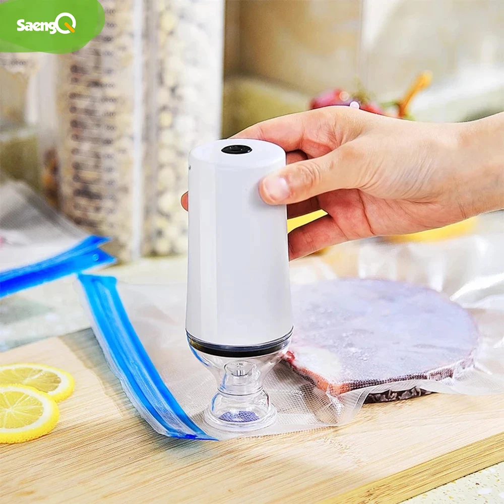 saengQ Handheld Food Vacuum Sealer Packaging Machine Film Co