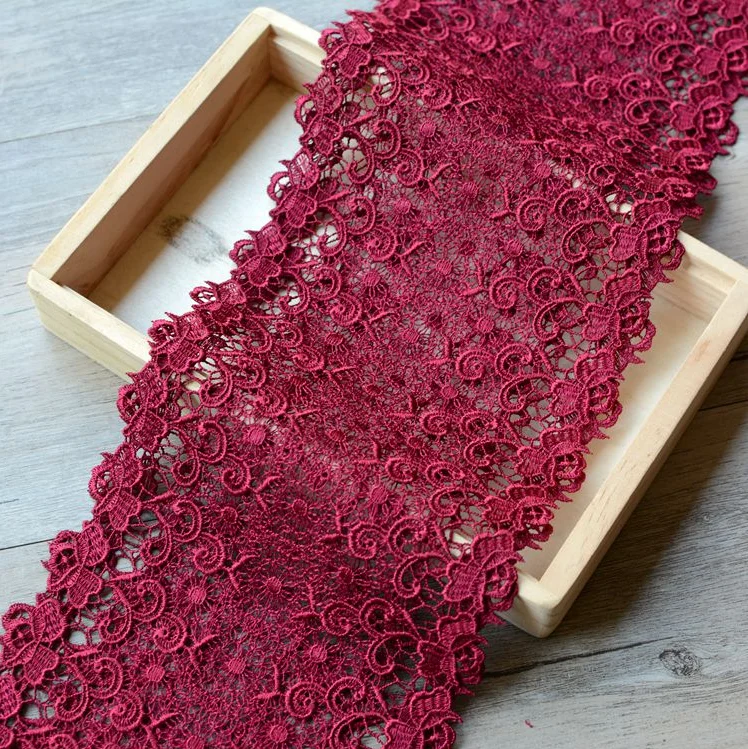 1 Meter Hot Sale Burgundy Color Water Soluble Venice Lace Trim Polyester Sewing Costume Craft Applique | Дом и сад