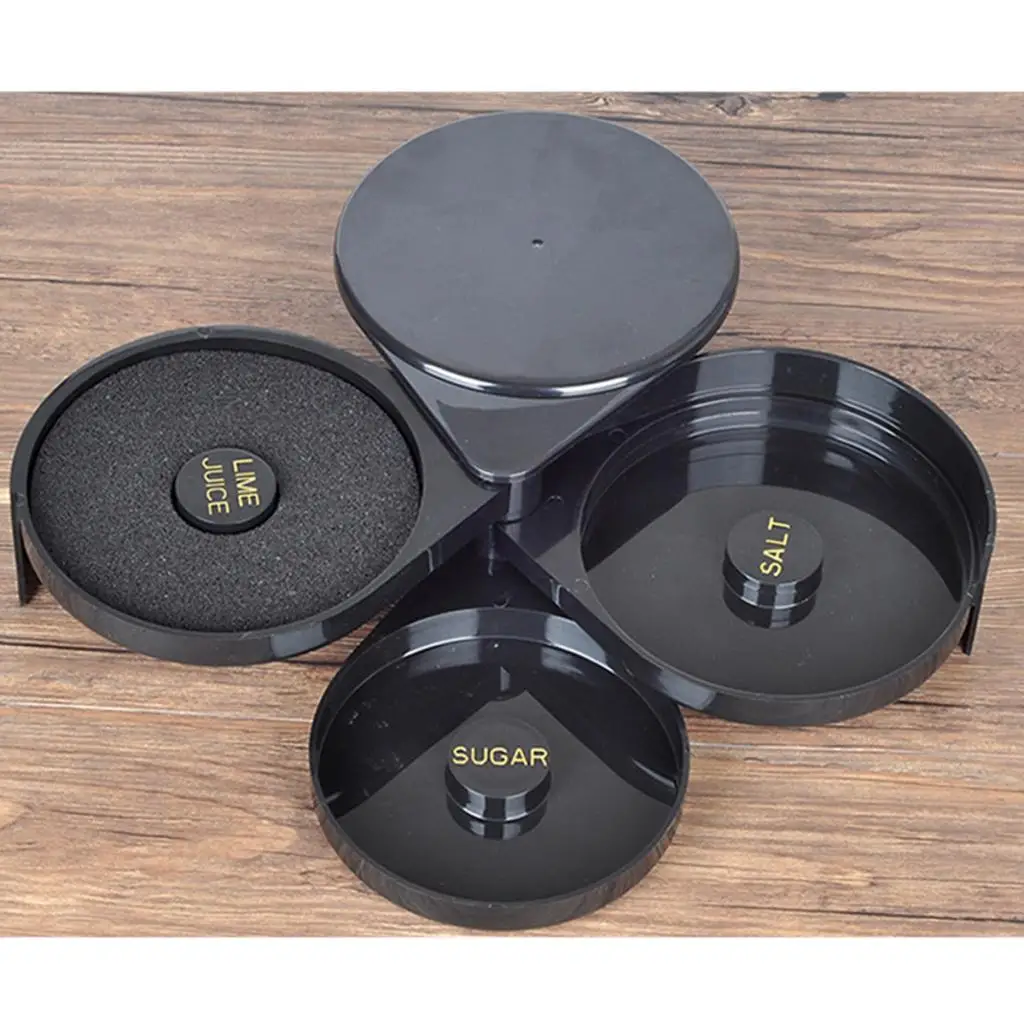 3 яруса Для Хранения Сахара соли лайма коктейля маргариты сока стеклянная оправа