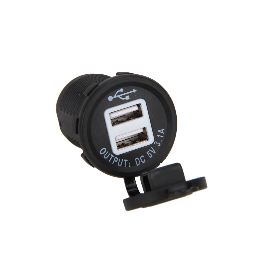 Двойной USB 12V синий светодиодный адаптер для автомобильного зарядного устройства мотоцикла автомобильное USB зарядное устройство Swtich