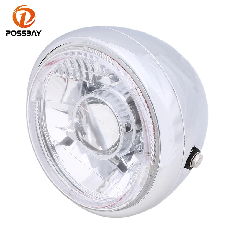 Хромированные винтажные мотоциклетные галогенные фары POSSBAY угловые для