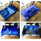 Плотная мягкая хлопковая скатерть с рисунком рождественской елки и снега, прямоугольнаякруглая скатерть с голубыми кристаллами для свадебной вечеринки