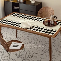 vintage plaid table cloth water and oil proof kitchen leather table mat anti scald high temperature resistant coffee table mat