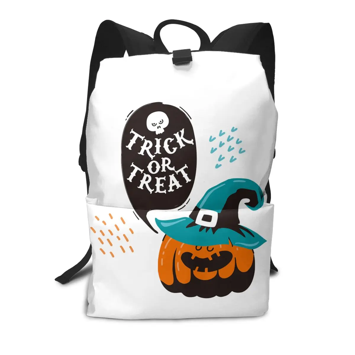 

На Хэллоуин с надписью Trick Or Treat (2) Рюкзаки тыквы молодежи Большой симпатичный рюкзак туристические сумки из полиэфира