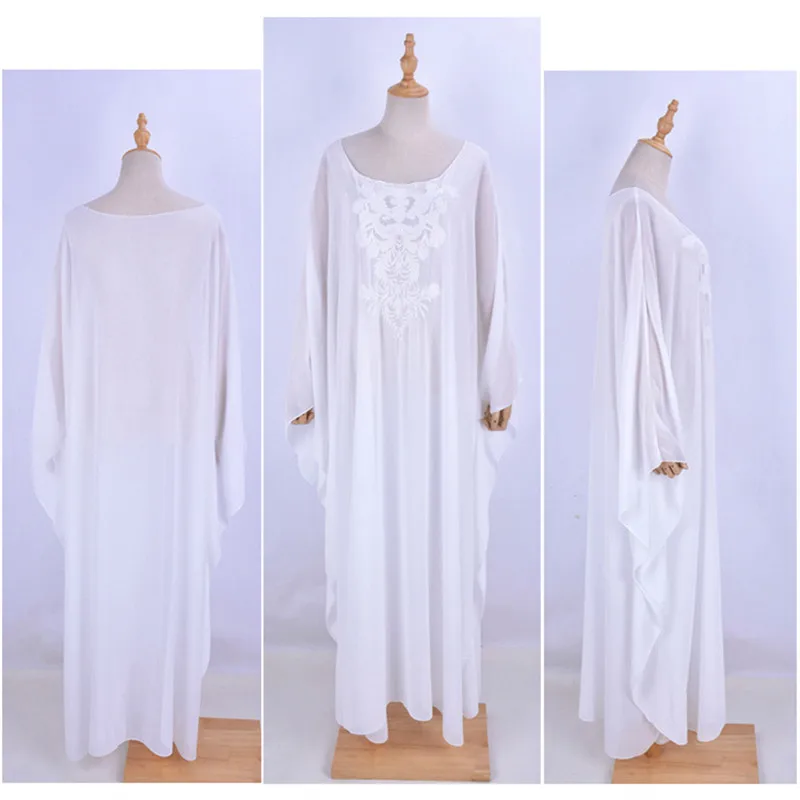Вышитое шифоновое бикини накидка белый купальный костюм размера плюс парео