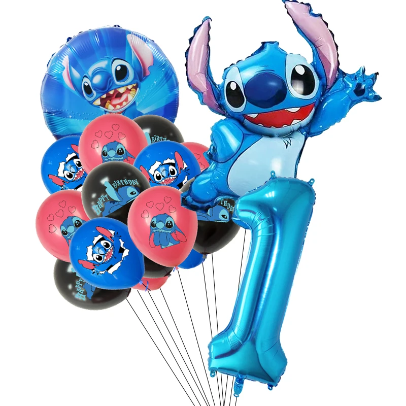 Lilo &amp Stitch Cartoon Anime Birthday Party Supplies Boys Number Ballons Plates Cups Napkins Banner Background Baby Shower Decor | Дом и сад