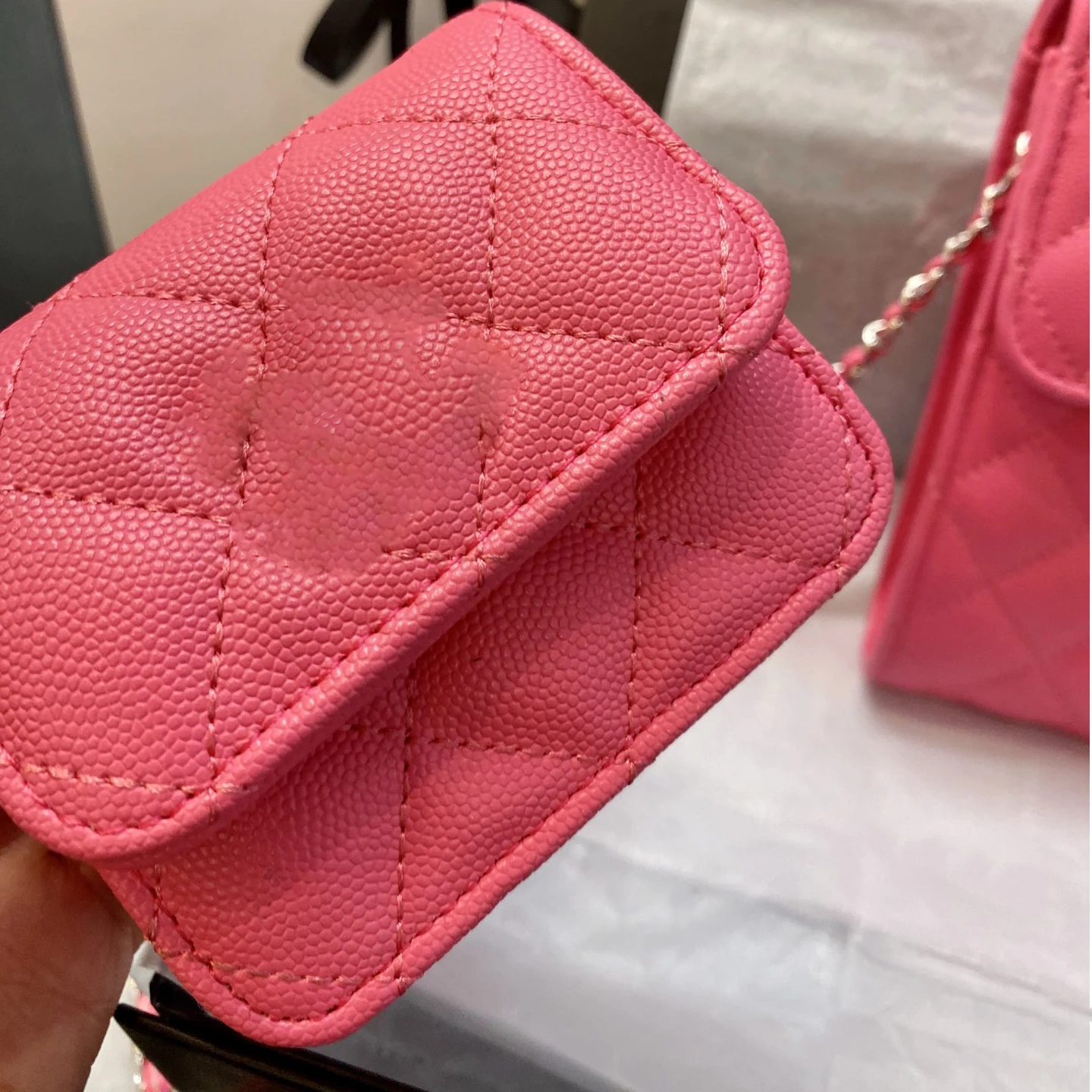 

Luxury Designer Chain Purses Cute Wallet Mini Mobile Phone Bag With Earphone Bag Color Diamond Logo Crossbody Bag For Women
