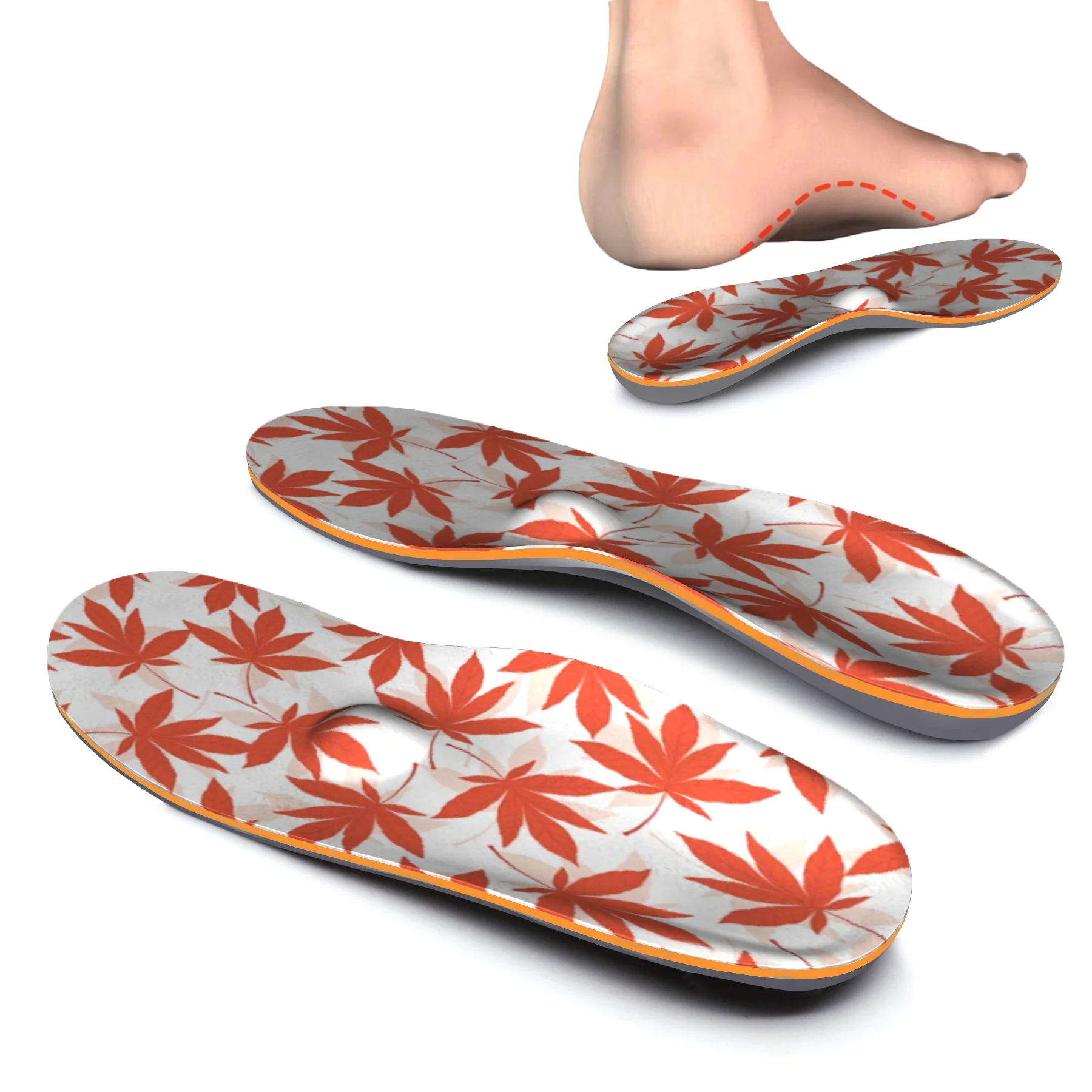 

Red Leaf High Arch Support Insoles Flat Plantar Fasciitis Feet Orthotic Inserts Orthopedic Shoe For Women Foot Pain relief
