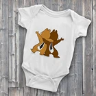 Комбинезон в стиле Харадзюку для маленьких девочек и мальчиков, летние топы, мультяшный детский Ромпер, милая одежда с рисунком Диснея и Дейла для новорожденных