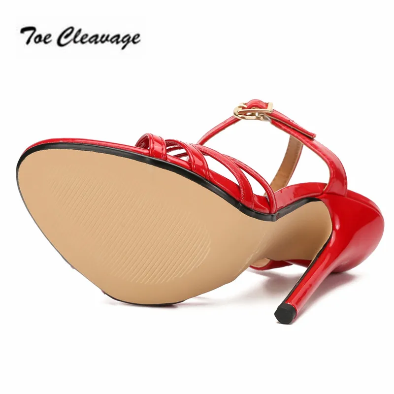 Сандалии женские тонкие на шпильке 14 см босоножки с ремешком щиколотке большие